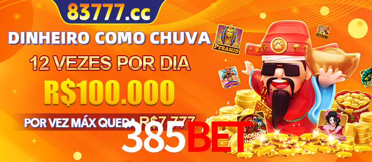 Banner do programa de recompensas Recomende para amigos do 385bet, detalhando os bônus por convidar amigos, com prêmios que chegam a R$288.888.